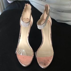 Rose gold mirror heels